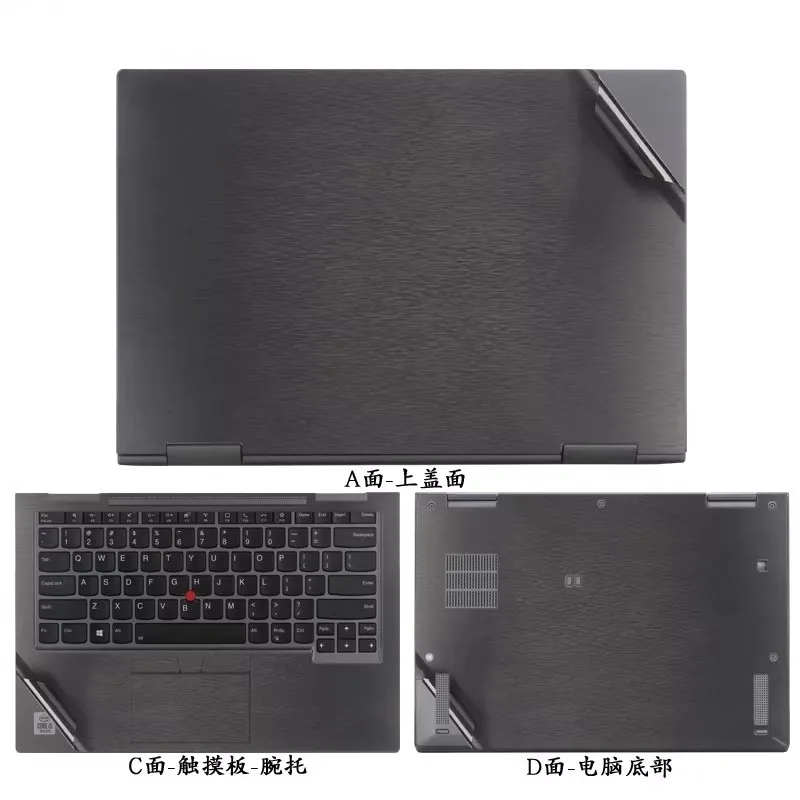Pre-cut 1xTop+1xPalmrest+1xBottom Skin Vinyl Stickers Cover Film For 2024 2023 2022 Thinkpad X1 Yoga Gen 9 8 7 6 5 4 3 2-in-1