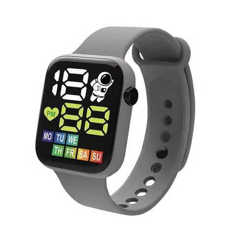 Elektronisk klocka för pojkar och flickor, barn, utomhussportklockor, LED-display, multifunktionell digital klocka, väckarklocka, herrklocka 8 best sales vackra enkla klockor för tjejer - №5