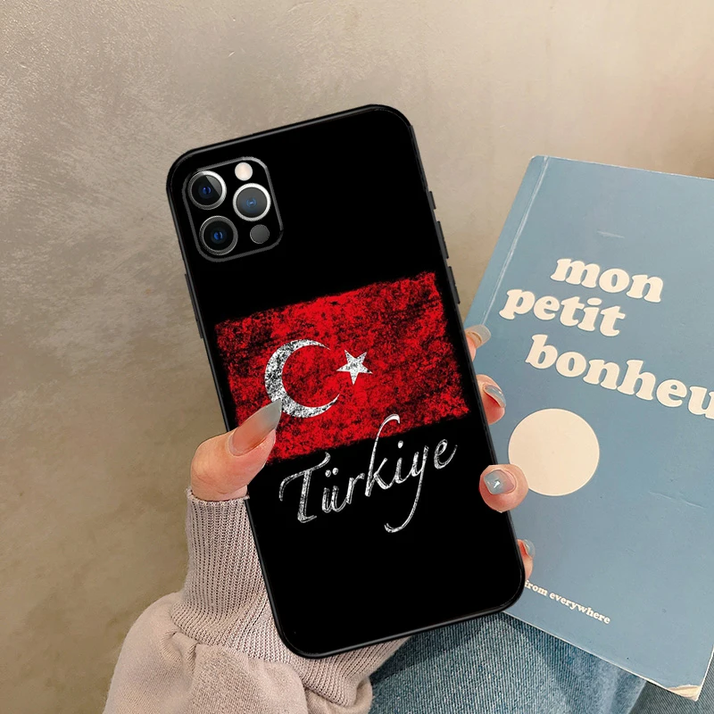تركيا العلم التركي القضية آيفون 17 الهواء 16 15 14 13 11 12 برو ماكس 13 ميني XR 15 16 زائد 16e الغطاء الخلفي شل