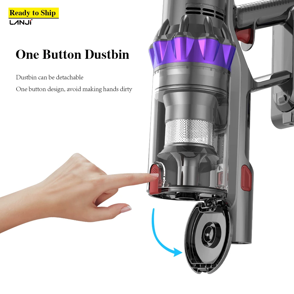 S7-YL RTS Cordless Stick Vacuum Cleaner BLDC480W 38Kpa ful Suction Low Noise Akkustaubsauger for Use