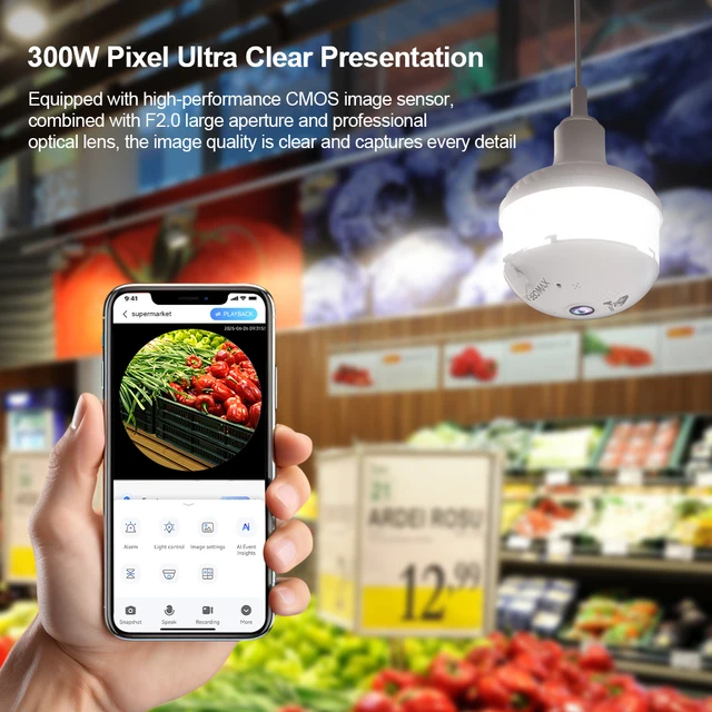 4MP WIFI E27 Bulb V380 Pro Security Camera Full Color Night Vision Two-Way Voice Wireless Auto Tracking Fisheye WiFi Camera 2 4MP WIFI E27 Bulb V380 Pro Security Camera Full Color Night Vision Two-Way Voice Wireless Auto Tracking Fisheye WiFi Camera 2