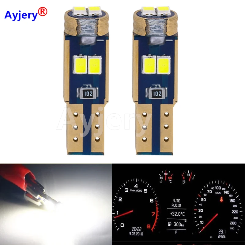 

10X T5 Led Bulb W3W W1.2W Led Canbus Car Interior Lights Dashboard Warming Indicator Wedge Auto Instrument Lamp Yellow Red Blue