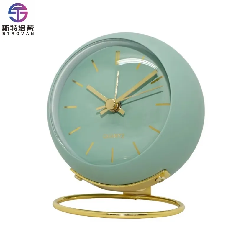 

Nordic Creative Electronic Desk Clock Metal Children Minimalist Alarm Clock Desktop Bedside Cute Student Luminous Clock Kid Gift