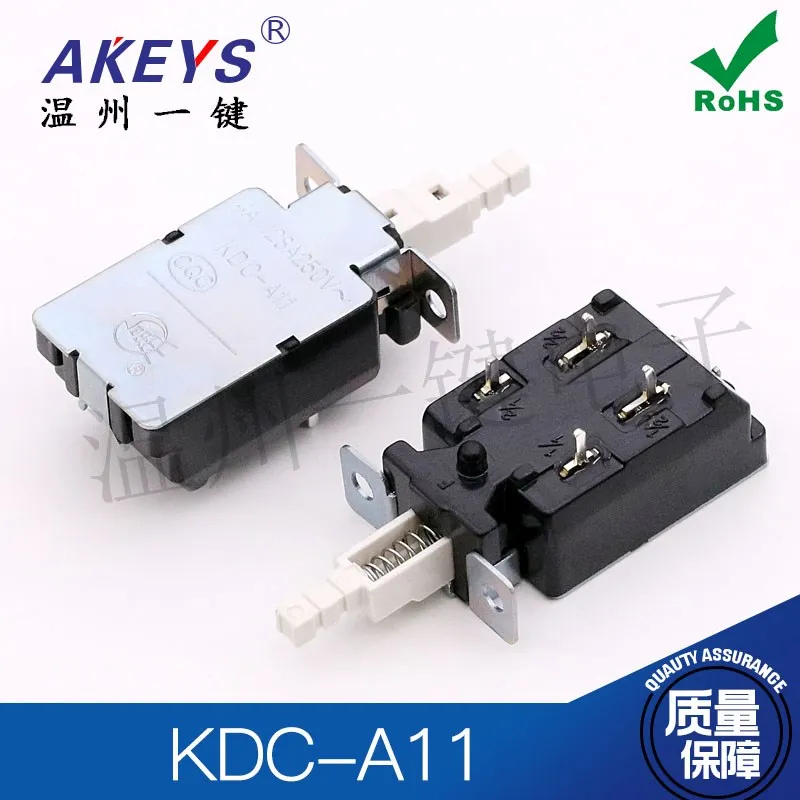 5pcs KDC-A11 Spring with Mounting Hole Large Power Supply Switch Self-Locking Switch High Current TV-5 Electric Heater Hot Fan