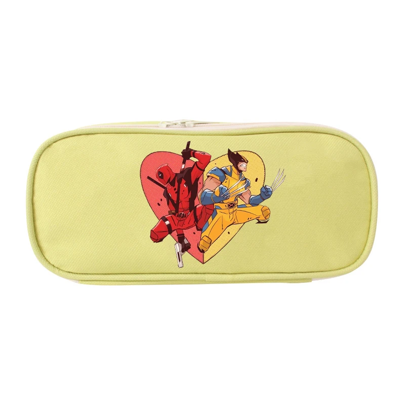 Deadpool & Wolverine Pencil Cases New Marvels Anime Expression Stationery Bags Student School Pen Pouch Kids Gifts Hot Sales