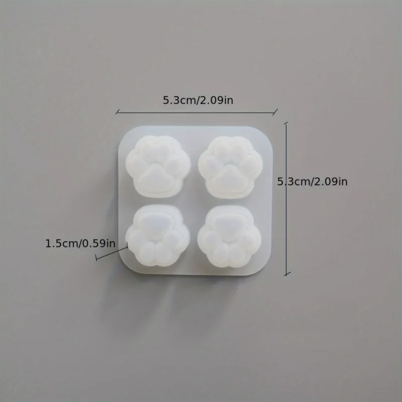 1Cat Paw Pattern Silicone Mold Set-4A Unique Kind DIY Resin、Clay and Plaster Craft Design-Perfect for Candle Making and Aromathe view 2