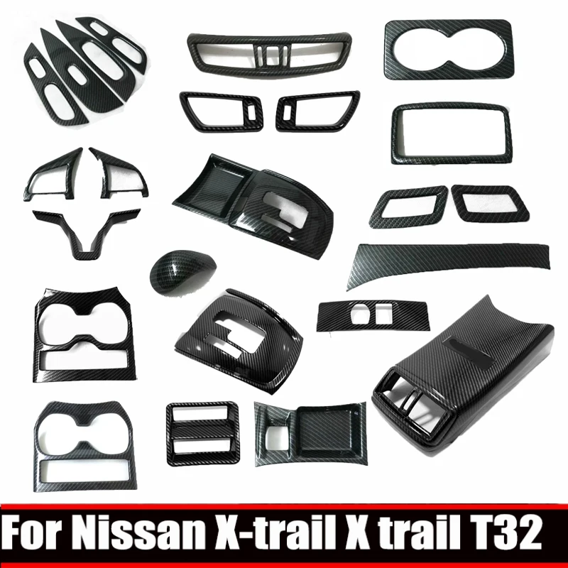 For Nissan X-Trail X Trail T32 Rogue 2014 - 2020 interior Accessories ABS Car Door Armrest Window Glass Lift Button gear Cover