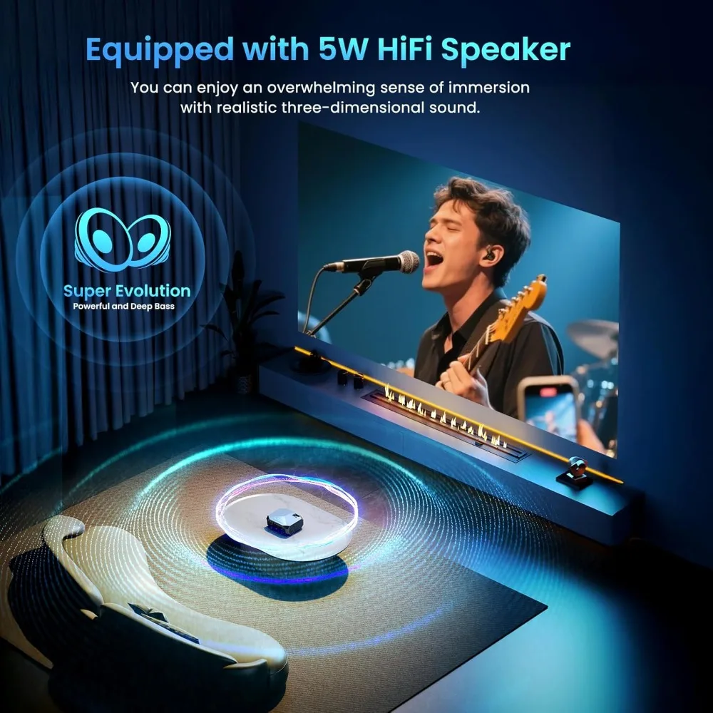 جهاز عرض ذكي رسمي من Netflix WiFi 6 Bluetooth 5.3 4K جهاز عرض أفلام خارجي يدعم Prime Video YouTube HDMI USB iOS