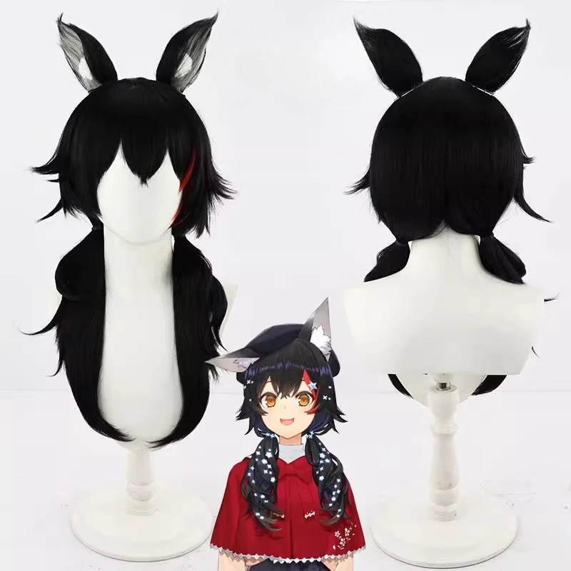 Hololive Ookami Mio شعر مستعار تأثيري-تصفيف متعدد الاستخدامات فتاة الذئب لعب الأدوار زي الدعامة الشعر الاصطناعية أغطية الرأس الباروكات #4