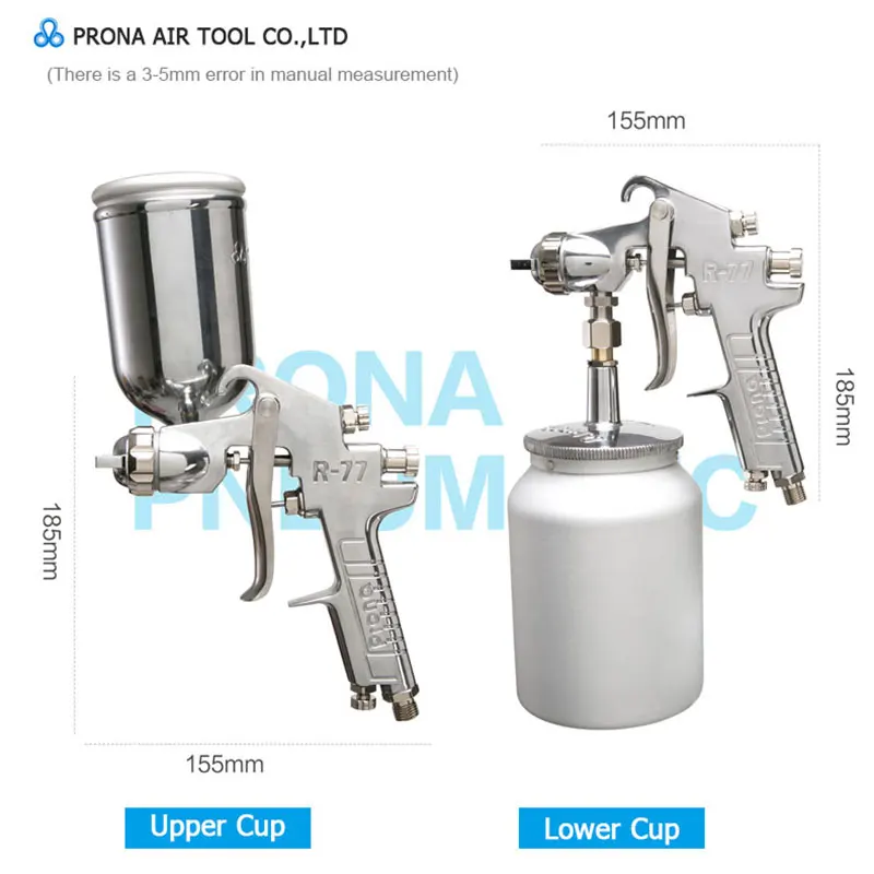 Free Shipping,Prona R-77 Paint Spray Gun, 1.5,2.0,2.5,30.1.2Mm Nozzle To Choose,Siphon,Gravity,Pressure R77 Painting Gun