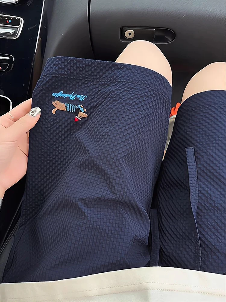 

American Sle Bubble Pattern ort Pants Men's Summer Casual Loose Fit mid Waist Youth Faion Polyester Fiber Straight Leg