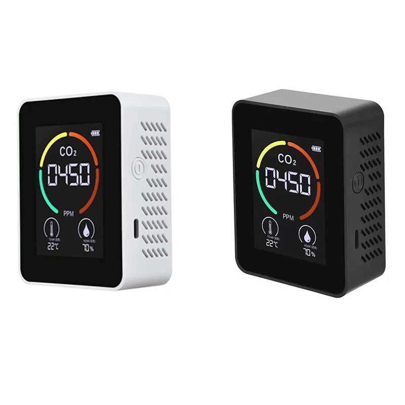 

Temperature & Humidity Meter, Air Quality Monitor, CO2 Detector, 3-In-1 Digital Air Pollution Carbon Dioxide Detector