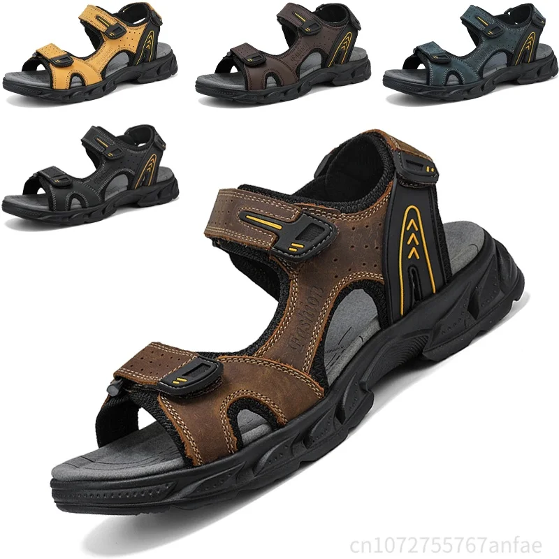 

Classic Men's Sandals Summer Genuine Leather Beach Sandals Fashion Men's Casual Shoes Outdoor Wading Sandals Men's Sneakers