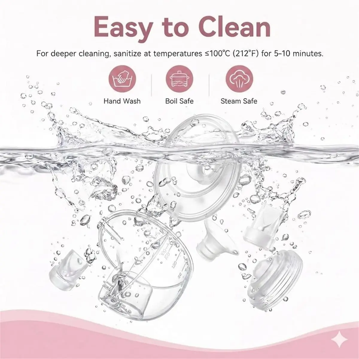 10-Pack Breast Pump Replacement Parts for M5 - 24mm Double-Sealed Flanges + 15/17/19/21mm Inserts