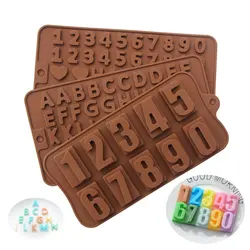 3D Silicone Mold DIY Alphabet Letter Number Chocolate Candy Mould Resin Plaster Clay Molds Baking Tool Cake Decoration