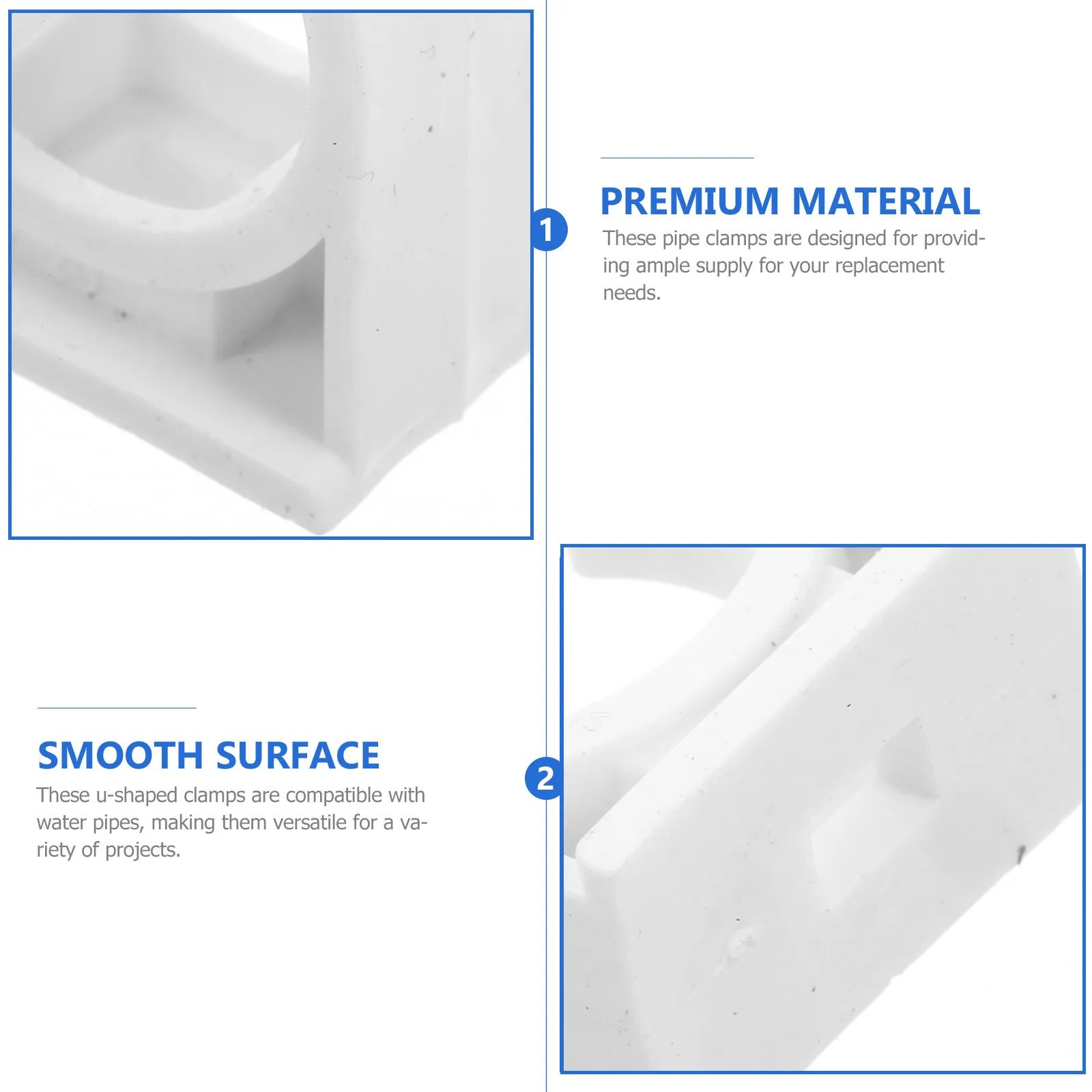 50pcs Pvc Water Pipe Clamps U-Shaped Support Clips For Plumbing Fixing Mounting Brackets Clamp Tools Tube Fasteners