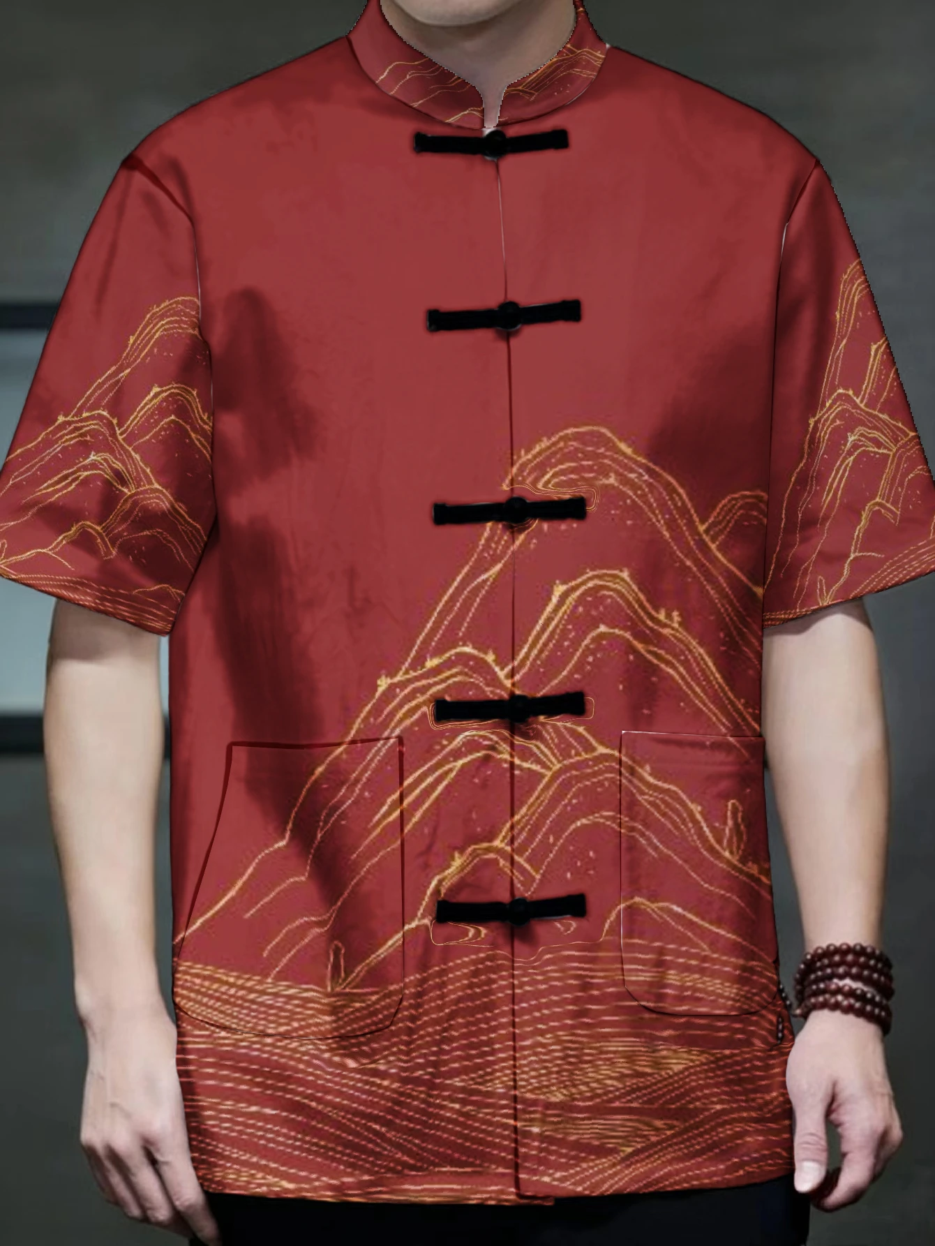 Men Oriental Tang Suit Short S - Phone Stands 评论和价格