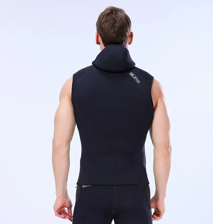 Men\'s 3mm Neoprene Hooded Wetsuit Vest Jump Scuba Surf Warm Diving Suit Vest Top