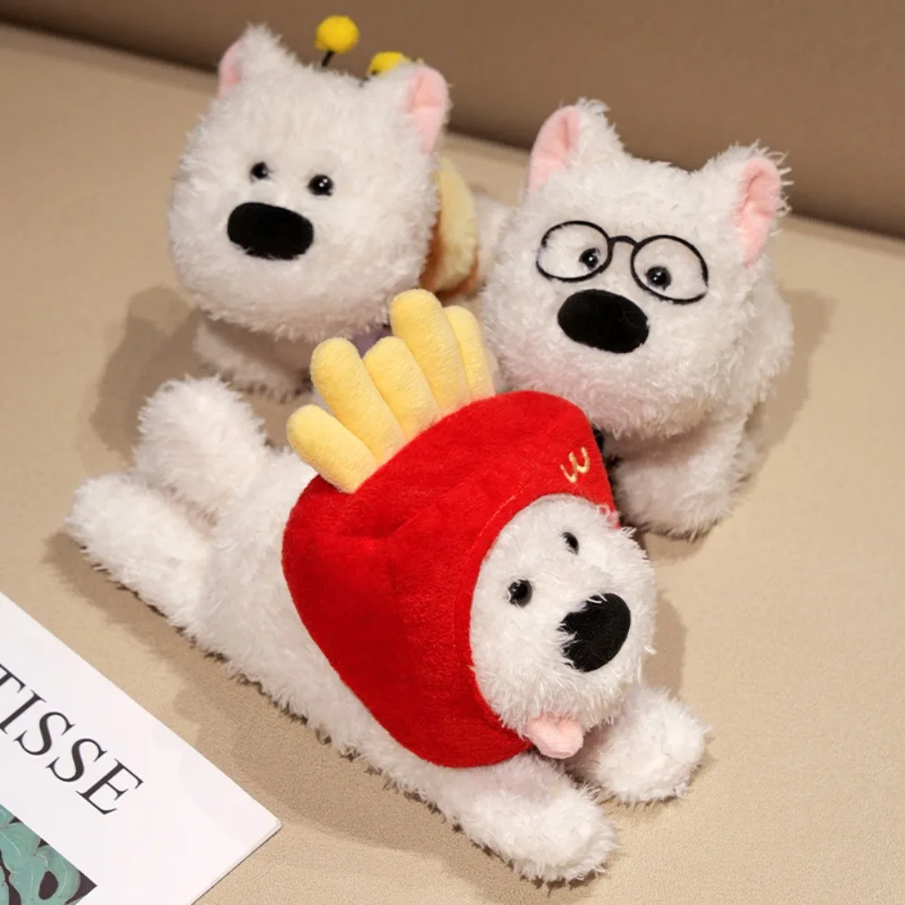 Cute Plush French Fries Dog Wristband Cartoon Stuffed Dolls Capybara Doll Animal Clap Ring Kids Gift