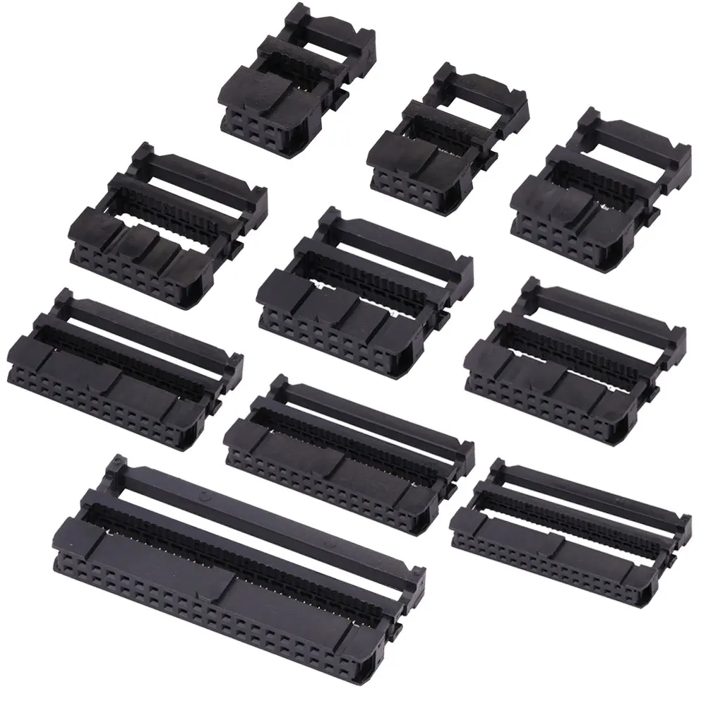 2.54mm Pitch FC 6/8/10/12/14/16/18/20/24/26/30/34/40/50/60/64Pin Female IDC Socket Ribbon Cable DC3 Header Male Socket Connector