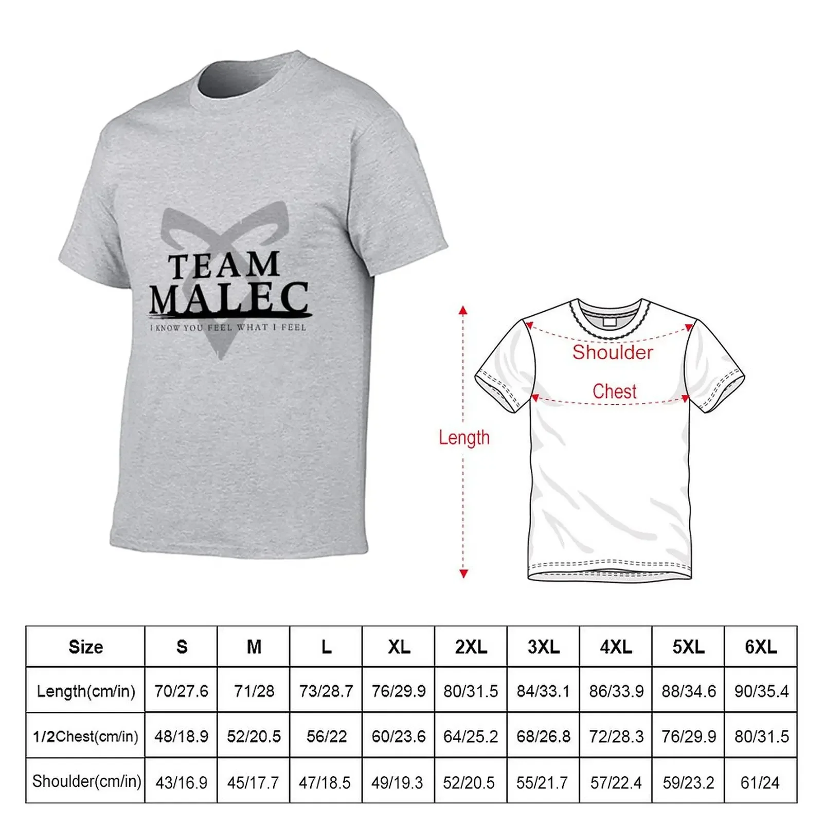 Shadowhunters - Team Malec T-Shirt oversized summer top Men's clothing