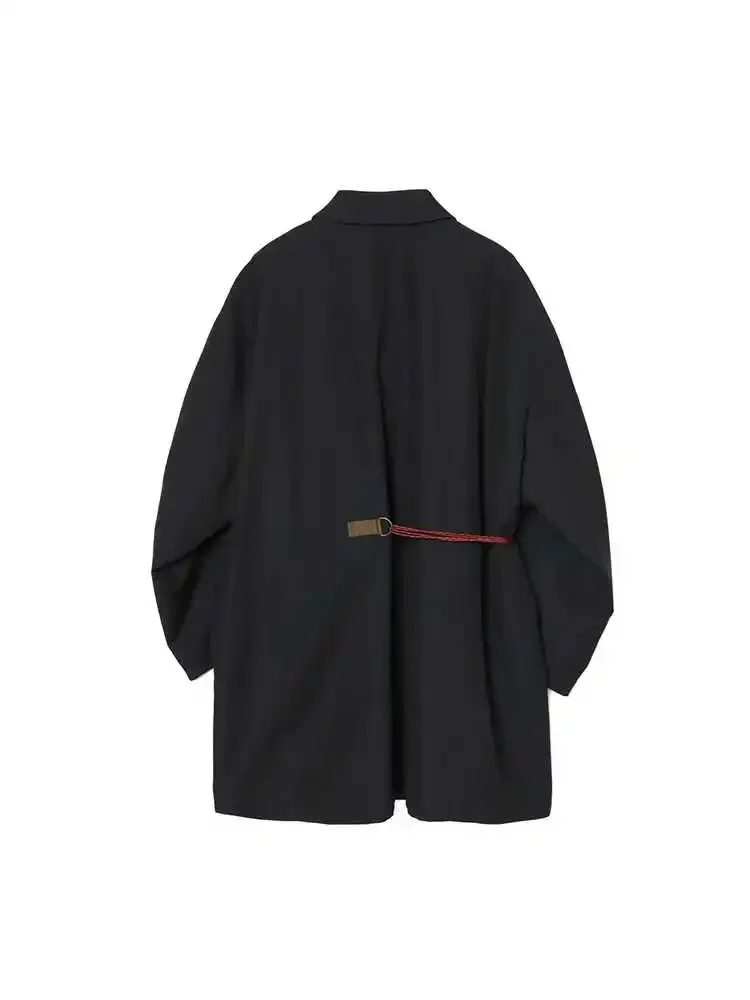 26SS New Arrival 24AW KOR Abe Japanese Retro Lapel Loose Long Silhouette Trench Coat Jacket for Men
