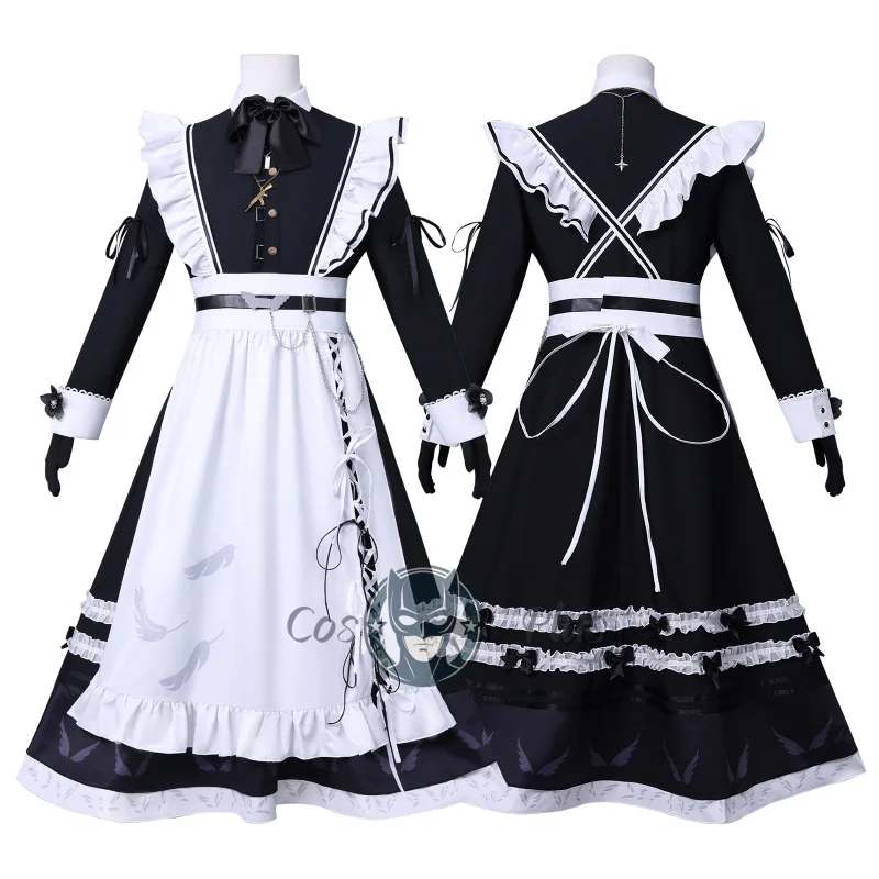 NIJISANJI Kanae متوفر في المخزون Nijisanji Vtuber Kanae خادمة الزي تأثيري حلي عيد الهالوين