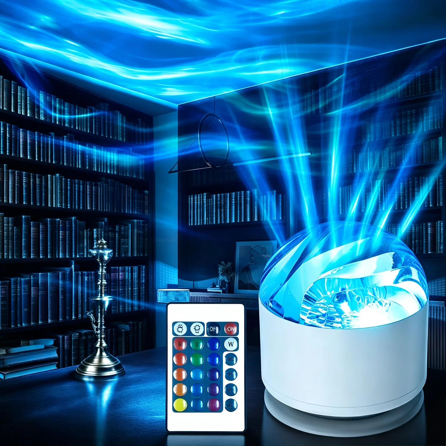 LED Night Light White Northern Lights Projector Light Remote Control 16 Colors USB Plug-in for Kids Room Decoration & Sleep Lamp