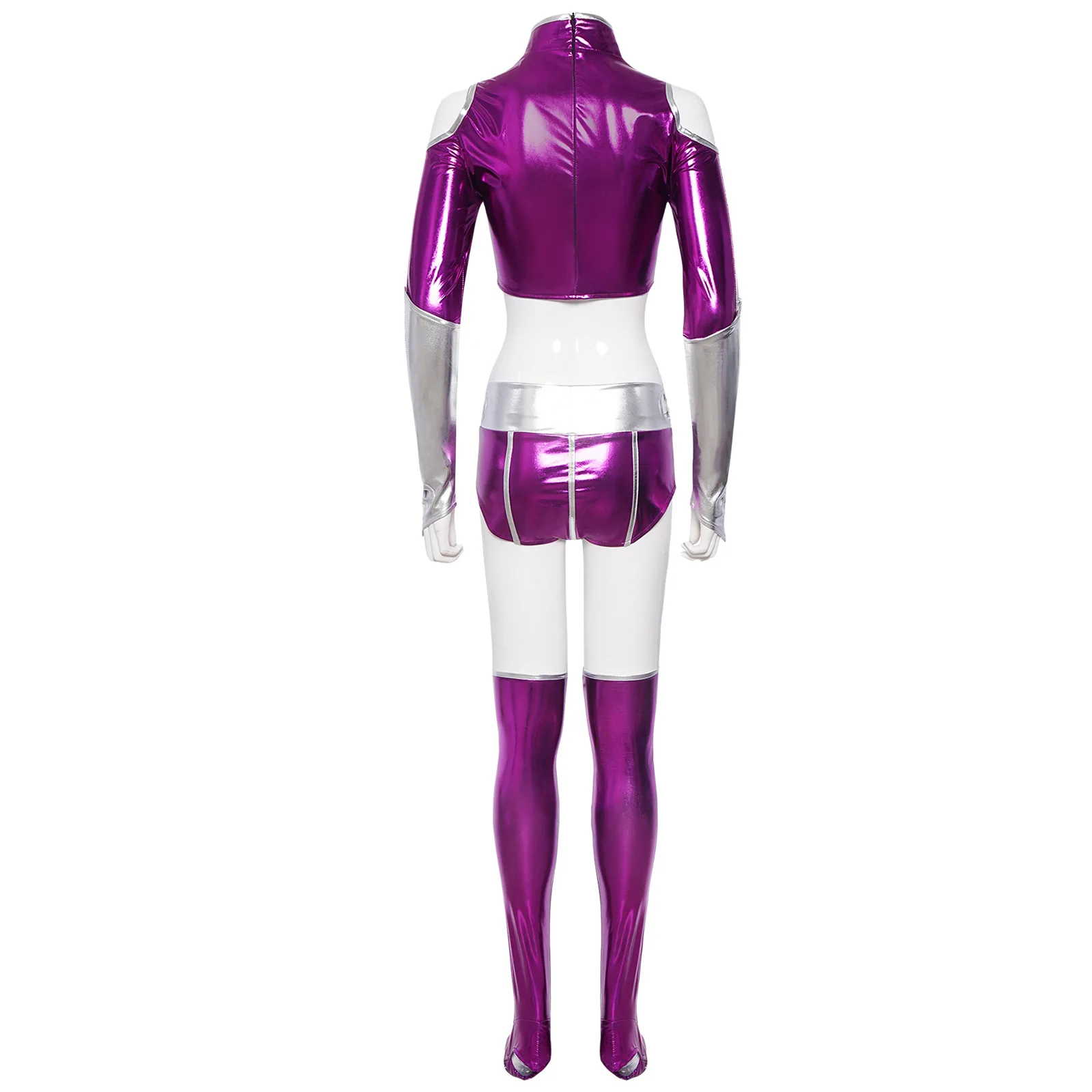 Women TV Movies Cosplay Costume Spandex Zentai Suit Halloween Party Uniform Set Woman Female NEW Sexy Purple Bodysuit Stockings