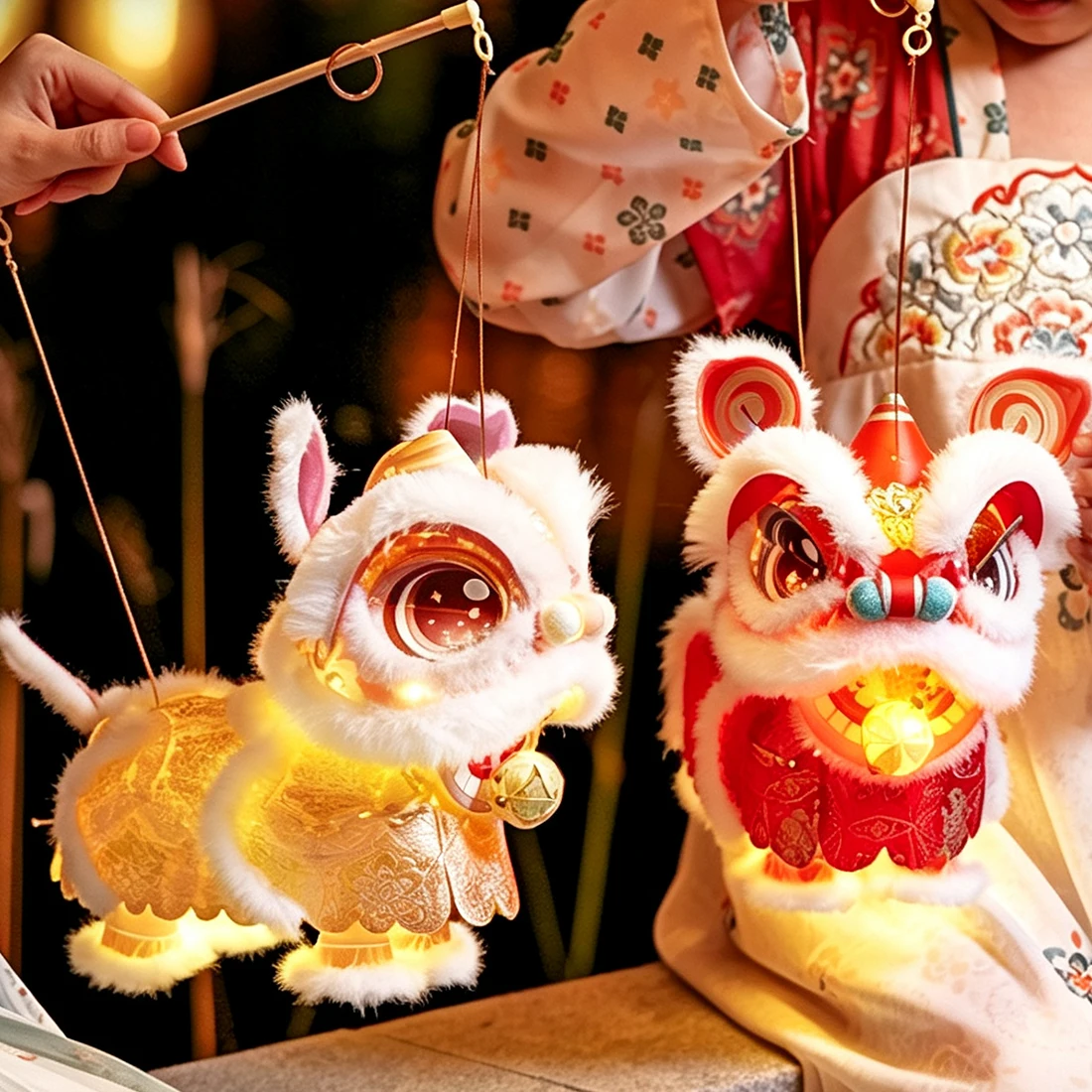 children's-diy-led-lion-dance-lantern-handheld-flashing-lighting-material-kit-traditional-festival-celebration-supplies