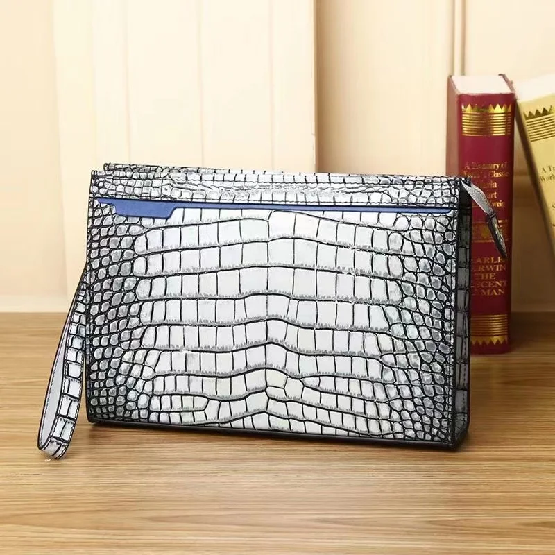 SENOFAN Clutches Bag Men Envelope Bag Handbag Genuine Leather Alligator Wallet Pouch For Male Clutch Business Phone Bag Male