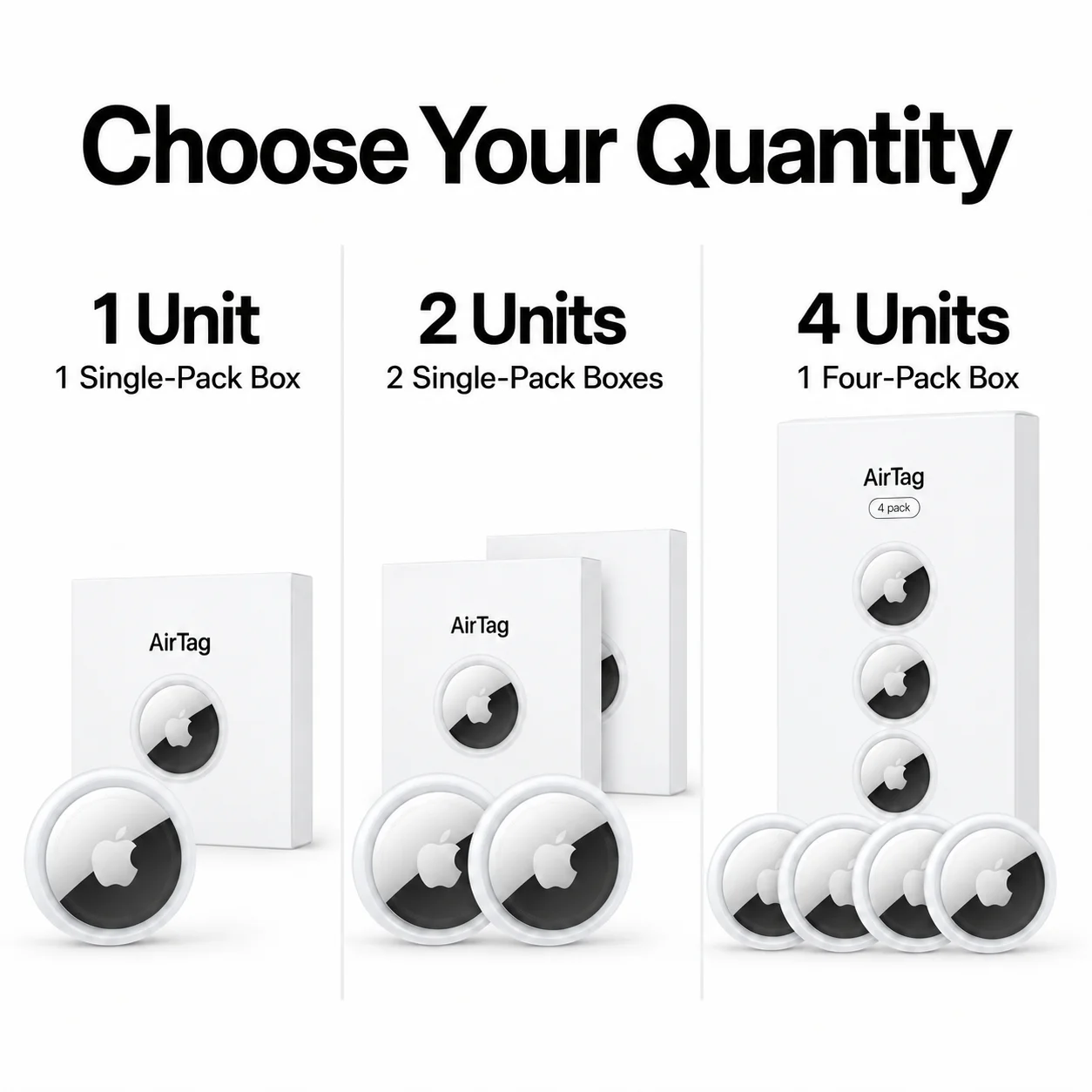 Apple AirTag 4 Pack Bluetooth Tracker for Keys Bags Luggage Wallets, Find My Compatible, Authorized Apple Reseller