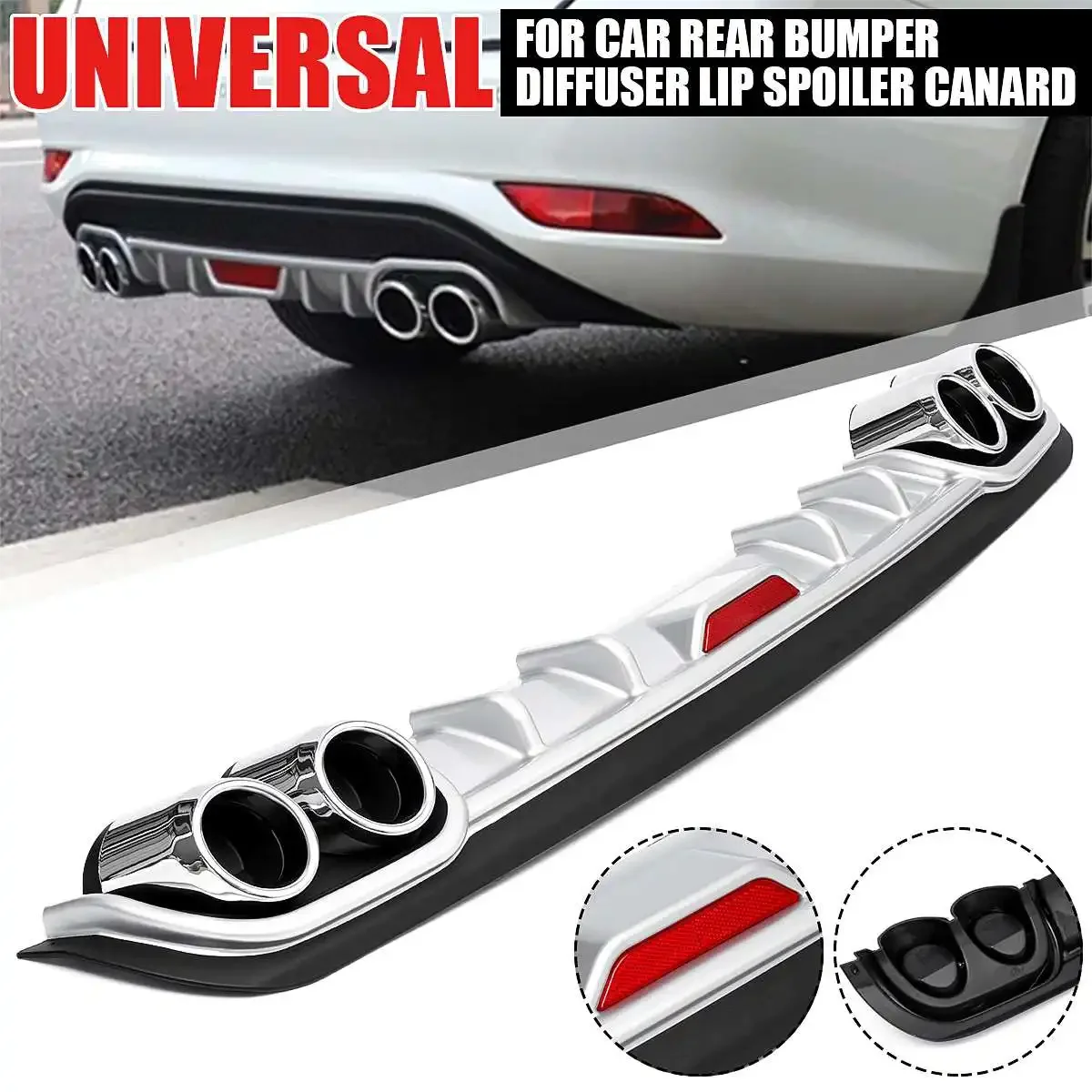 

120/128 Universal Car Rear Bumper Diffuser Lip Trunk Rear Diffuser Protector Canard For Audi For KIA For BMW For Benz Body Kit