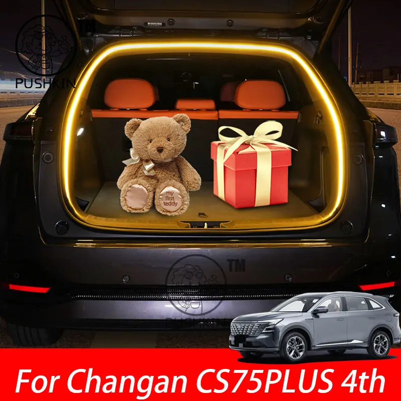 For Changan CS75PLUS 4th 2025 Rear Trunk LED Light Bar Strip Trunk Interior Brightening Decorative Lamp Strip Automatic Light