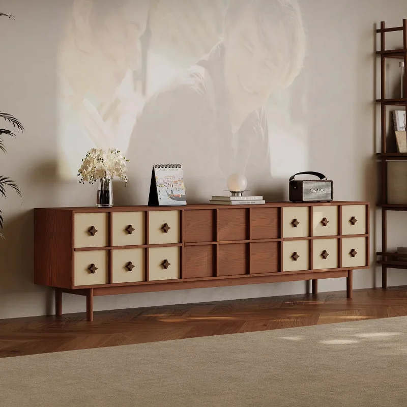 Brown Design Tv Cabinet Solid Wood Entertainment Showcase Lounges Tv Cabinet Space Saving Quality Muebles De Sala Furniture Home