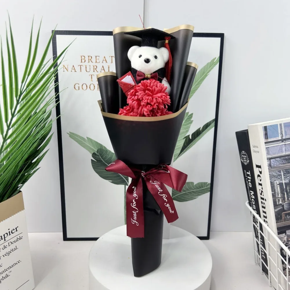 New Sunflower Bear Bouquet Rose Cartoon Lovely Bear Bouquet Decoration Birthday Party Animal Bouquet Graduation Ceremony