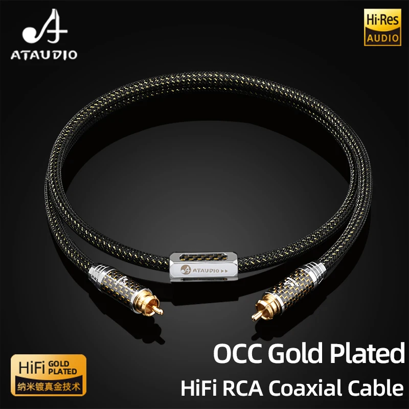 HiFi RCA Coaxial Audio Cable Audiophile OCC Gold-plated RCA SPDIF Digital TV Amplifier Subwoofer Speaker Cable