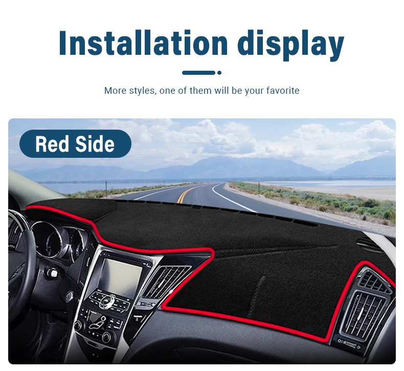 Für Hyundai Sonata YF I45 2010 2011 2012 2013 2014 Auto-Armaturenbrett Sonnenschutz-Abdeckung Instrumententafel Rutschfeste Matte Zubehör – Detail 7