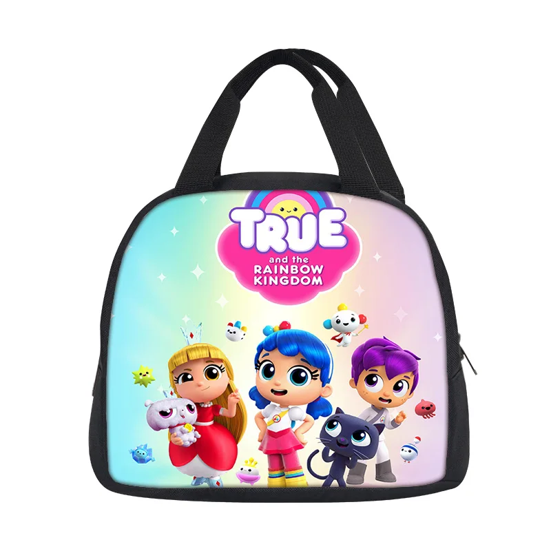 True and the Rainbow Kingdom lunch bag with large capacity cartoon print, suitable for both male and female students, new style