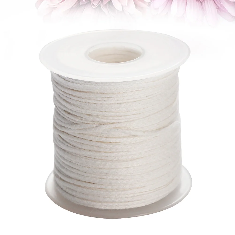 

1 Roll 30M Cotton Wick Spool Pure Cotton Braided Wicks For Diy Making Durable Smokeless Cord Taper Pillar Candles White
