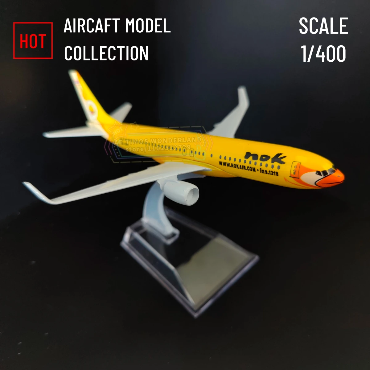 Nk tailandês amarelo pássaro-como aeronaves de metal, escala 1:400, modelo de avião, miniatura, para casa e escritório decoração, brinquedo para menino