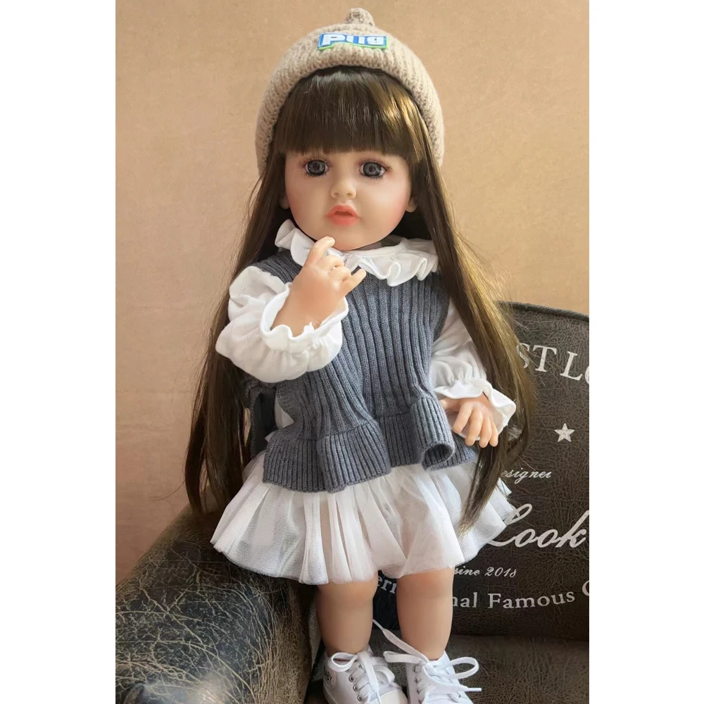 KEIUMI Full Silicone Vinyl Newborn Princess Baby Toddler Boneca Reborn Baby Girl Doll 55 cm For Child Birthday XMAS Gifts