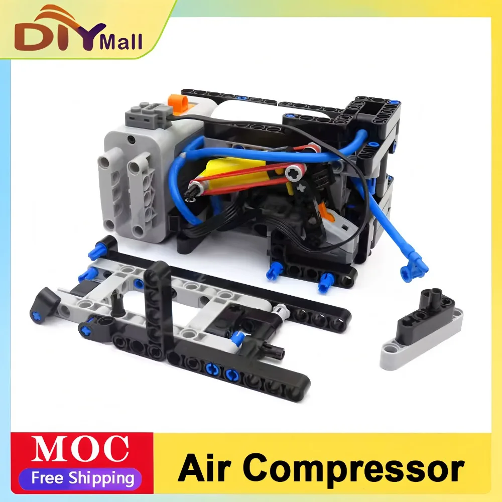

MOC7351 Air Compressor Building Kit Electric Pump with Battery Box for DIY Block Models STEM Assembly Modification Set