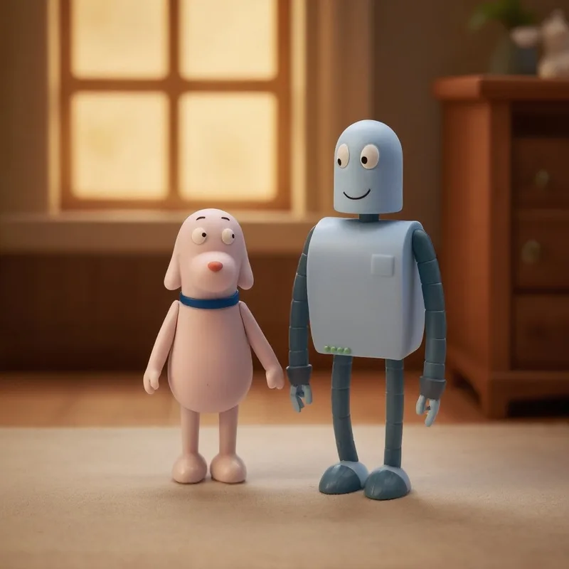 New 2pcs Robot Dreams Dog Rolbot Actiton Figures Based On The Craphic Novel By Sara Varon Desktop Decoration Model Toy