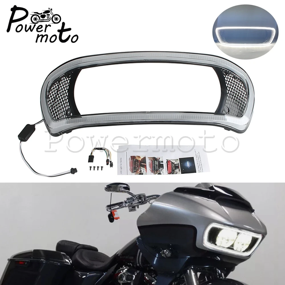 

Мотоциклетная светодиодная рамка для фар с DRL, крышка Trime Ring для Harley Touring Road Glide CVO Limited 2014-2024