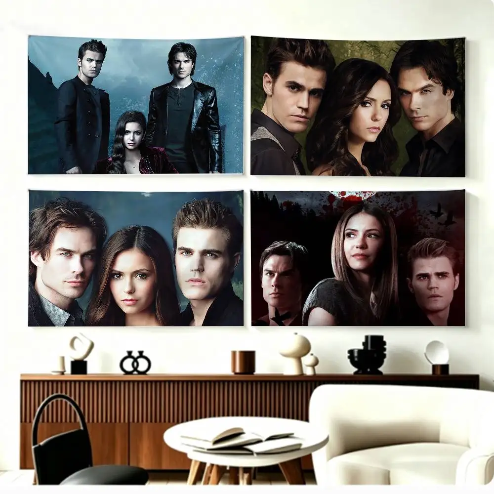 Classic Movie V-Vampire D-Diaries Flaggen, Wandbehang, Hintergrundkunst, Banner für Schlafzimmer, Zuhause, Outdoor-Dekoration