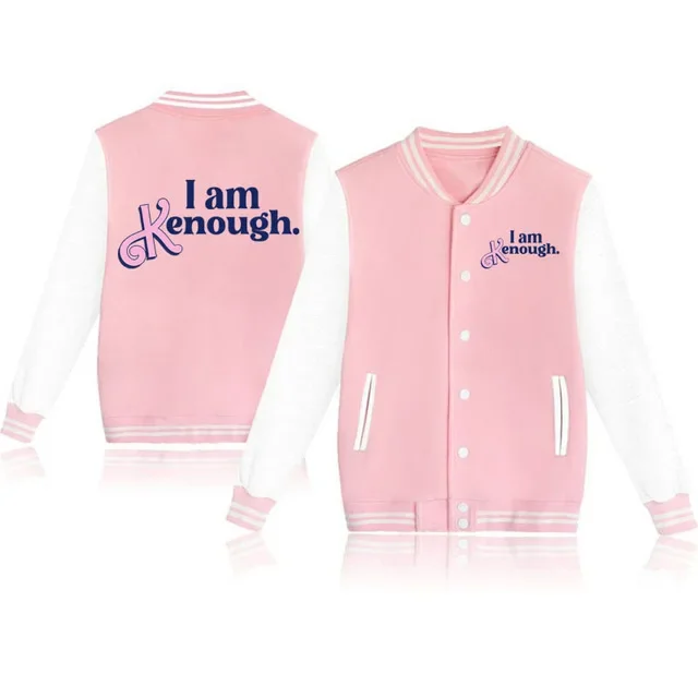 MINISO Live-action Movie Barbie Peripherals I Am Kenough Casual Loose Men's and Women's Baseball Uniform Sweatshirt Jacket