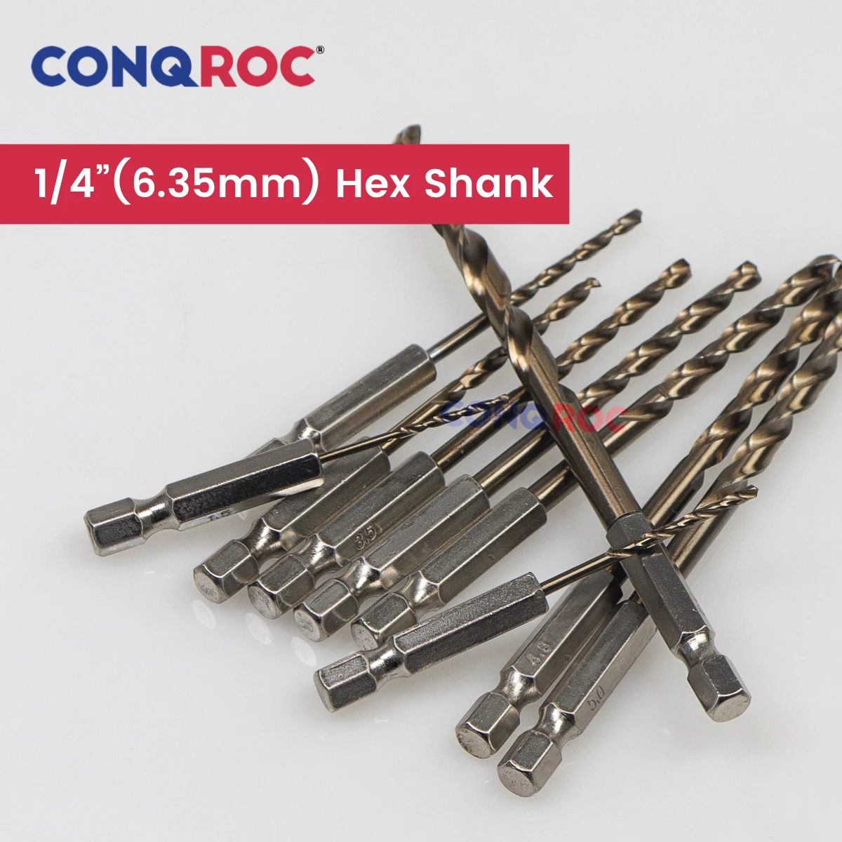 HSS-M35コバルトツイストドリルビットセット、ケース付き、10サイズ、1.5mm、2.0mm、2.5mm、3.0mm、3.5mm、4.0mm、4.5mm、4.8mm高品質の5.0mm