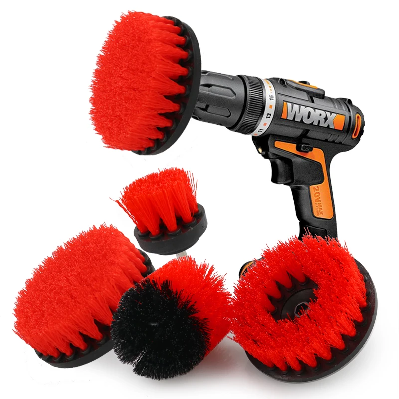 2/3.5/4'' Brush Attachment Set Power Scrubber Brush Car Polisher Bathroom Cleaning Kit with Extender Kitchen Cleaning Tools