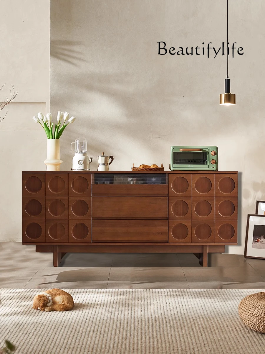 Zhonggu Solid Wood Sideboard Living Room Storage Locker French Retro Cabinet Hallway Side Cabinet